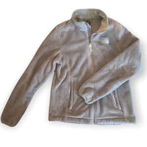 Fuzzy Light Gray North Face Jacket